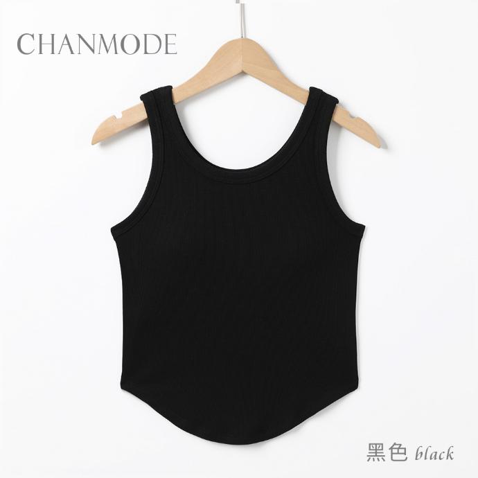 1829彈性羅紋U領圓襬背心