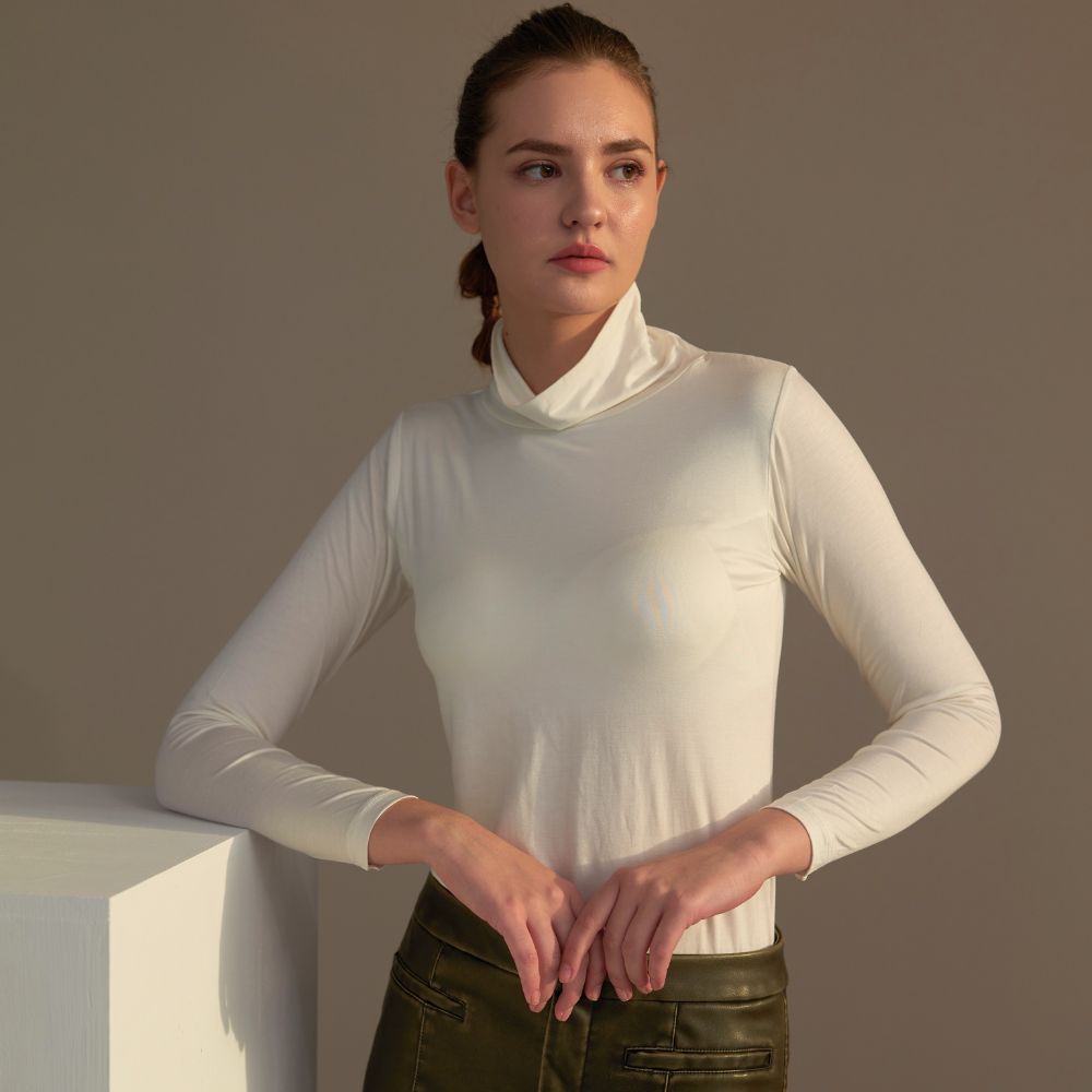 AA017307高領親膚長袖BRA TOP