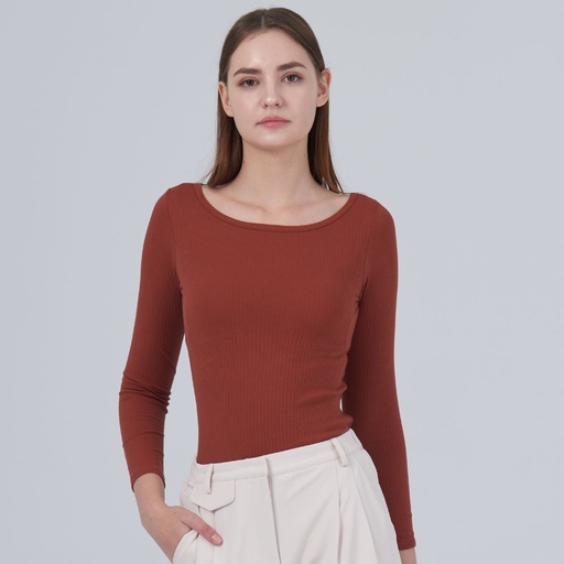 [7305] 一字領長袖BRA TOP 7305