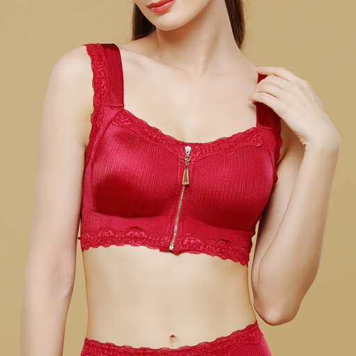 [7509] 全蠶絲前拉內衣一套組7509