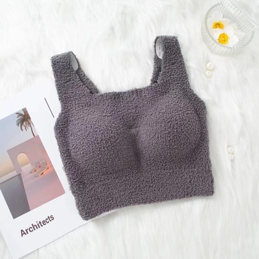 [7732] AA027732秋冬舒適無痕羊毛絨保暖背心(短版）